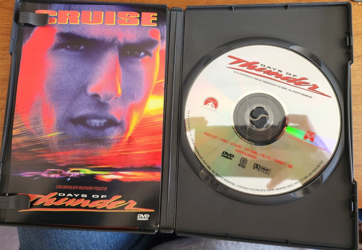 Days Of Thunder DVD - GOOD