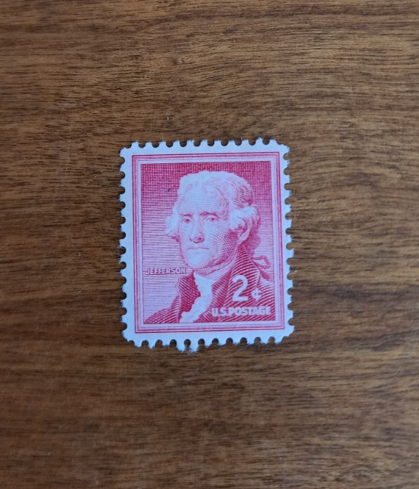 Scott 1055, the 2¢ Jefferson Coil Issue from the Liberty Series
