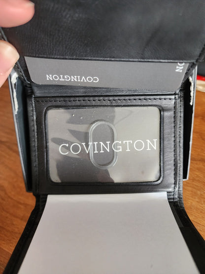 Covington Men’s Black Leather Wallet Three Fold