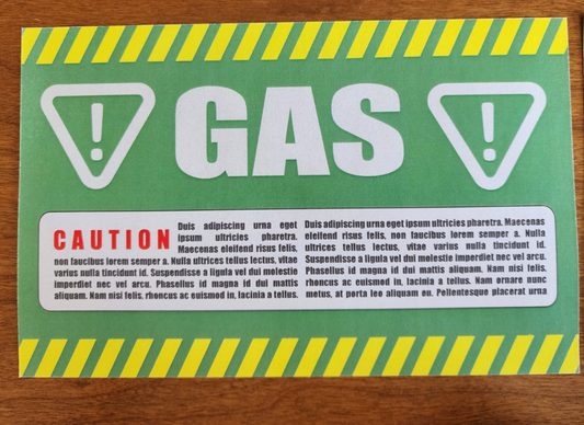 Gas Caution Label Sticker