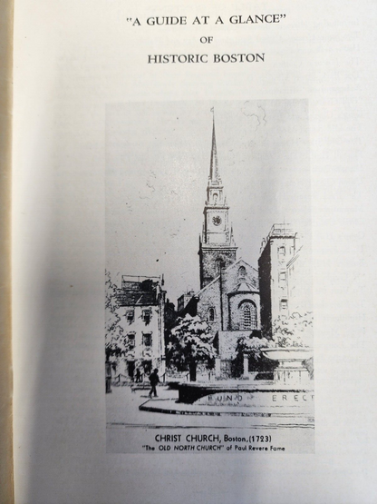Vtg 1961 A Guide at a Glance of Historic Boston Souvenir Guide Booklet