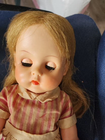 17" Vintage Horsman Doll Rooted Hair Sleep Eyes Long Blonde Hair