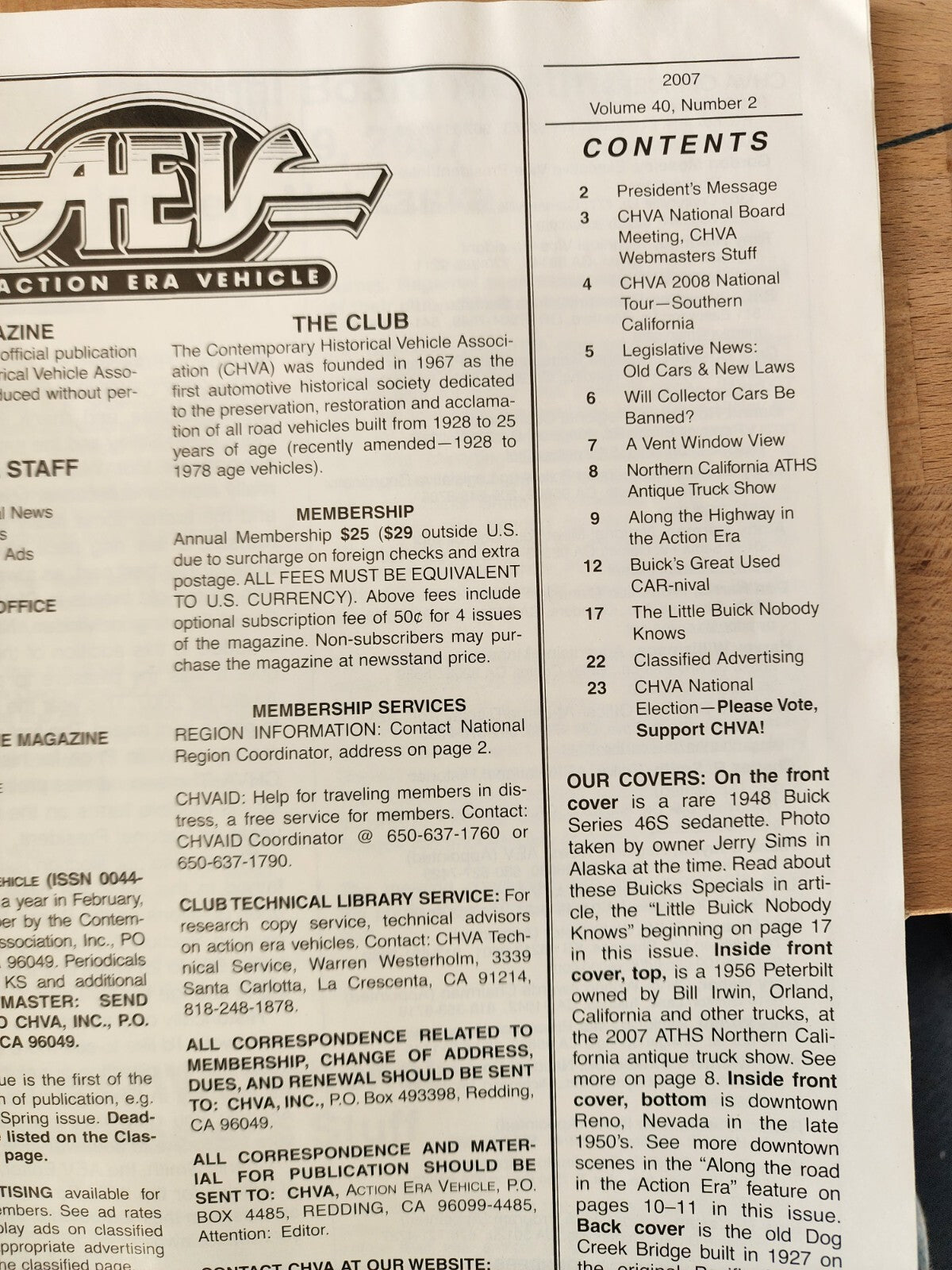 Action Era Vehicle - Volume 40, no 2 Contemporary Historical Vehicle Association