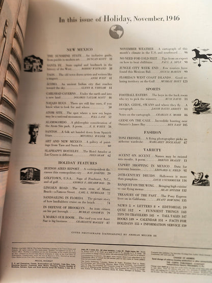 1946 NOVEMBER HOLIDAY MAGAZINE - SANDSAILING