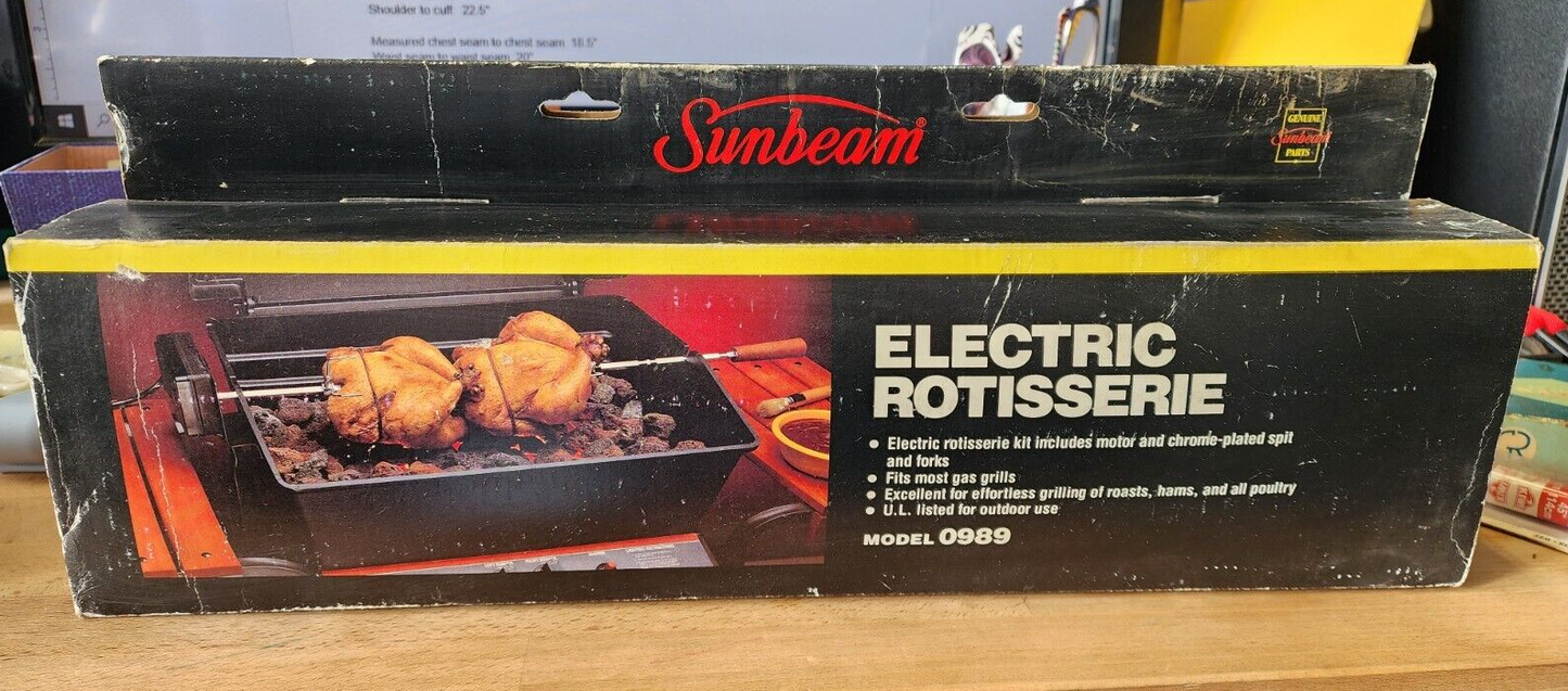 Sunbeam Rotisserie Model 0989 Fits Most Gas Grills New Unused