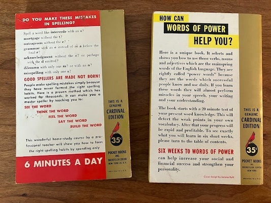 Cardinal Edition Books - Words of Power / Perfect Spelling (lot of 2)