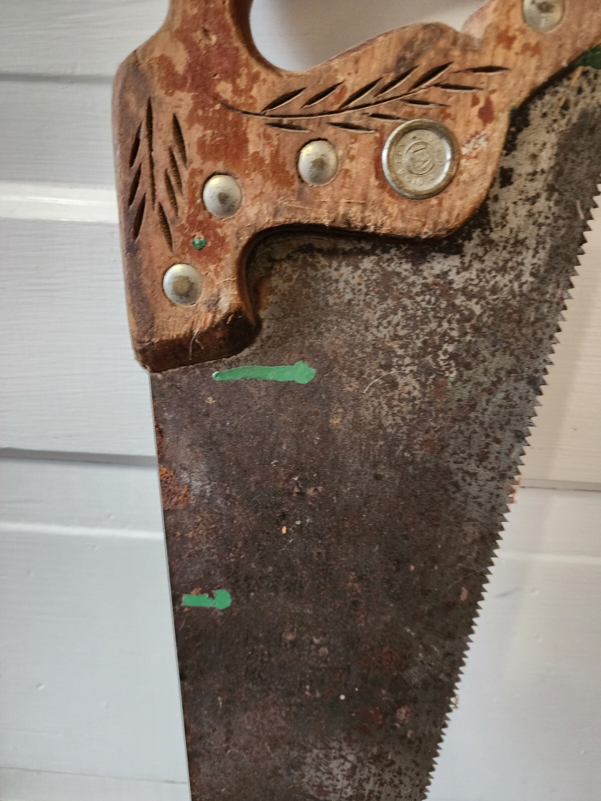 Vtg Henry Disston & Sons D-23 Hand Saw with Markings 29 1/2"