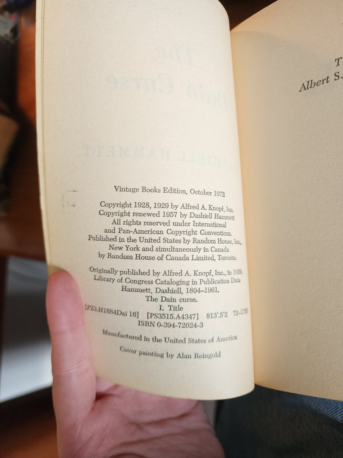 The Dain Curse by Dashiell Hammett (1972) Paperback