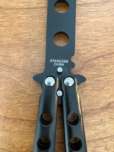 Butterfly Trainer Training Dull Knife Tool Black Metal Practice