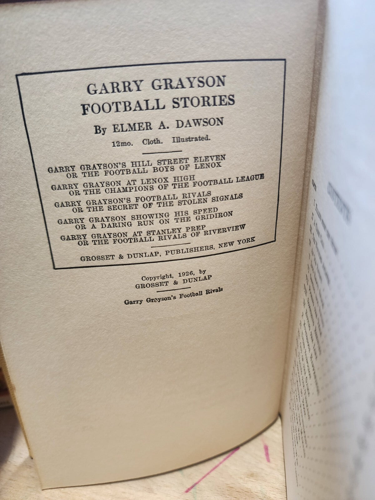 Elmer Dawson GARRY GRAYSON'S FOOTBALL RIVALS 1926