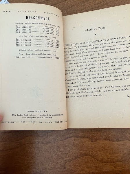 Vtg Pocket Book - Dragonwyck by Anya Seton