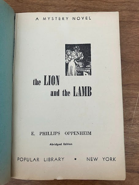 Vtg Paperback - E. Phillips Oppenheim: THE LION AND THE LAMB
