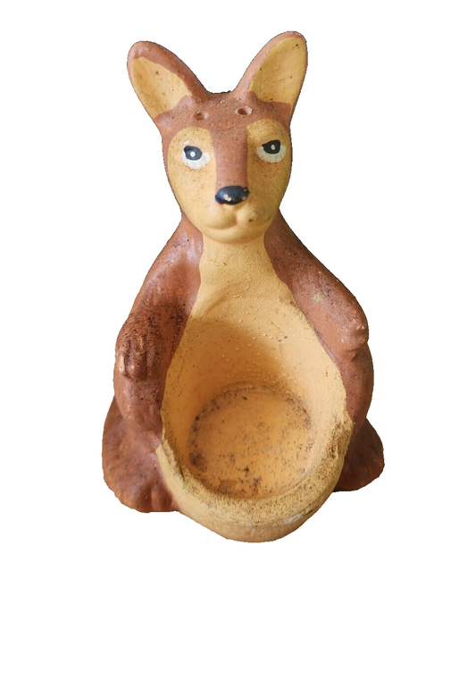 Vtg Mom Kangaroo salt & Pepper Shakers Joey In Pouch. W/stoppers (missing baby)