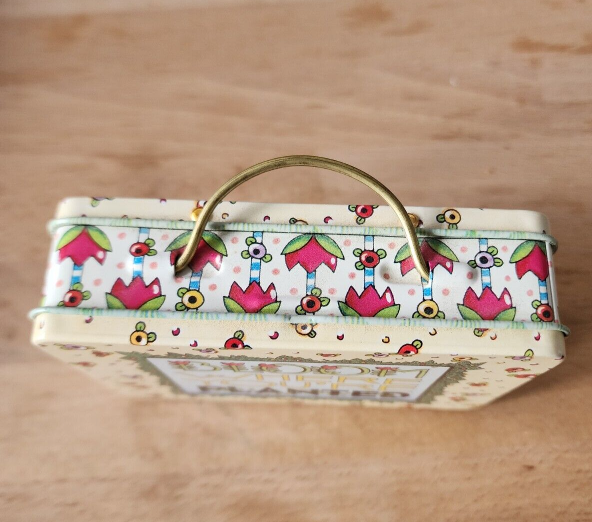 Vtg Mary Engelbreit 5"x3" Floral Collectible Tin "Bloom Where You're Planted