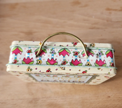 Vtg Mary Engelbreit 5"x3" Floral Collectible Tin "Bloom Where You're Planted
