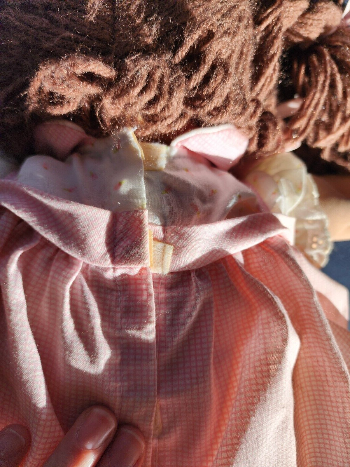 Vtg Cabbage Patch Kids Girl Brown Hair Eyes Factory 1985 Pink Dress & Pants
