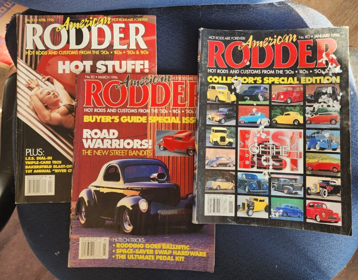 Lot Of 3 American Rodder Magazine From 1996 Jan Mar Apr