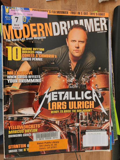 Modern Drummer Magazine Lot Of 12, Jan-Dec 2008 Drumming Magazines