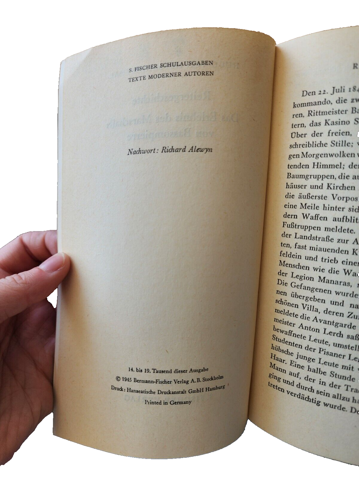 REITERGESCHICHTE UND ANDERE ERZAHLUNGEN By Hugo Von Hofmannsthal
