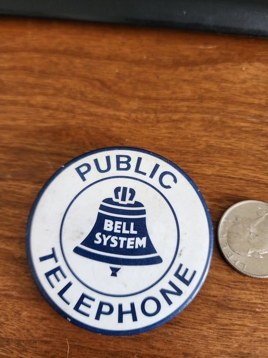 Public Telephone | Bell System Button Pinback Pin