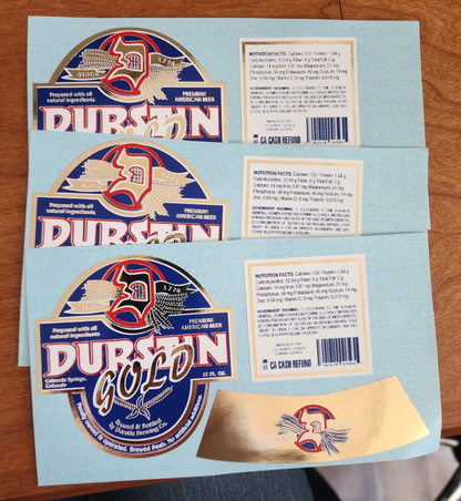 Lot of 3 Durstin Gold Beverage Sticker Props