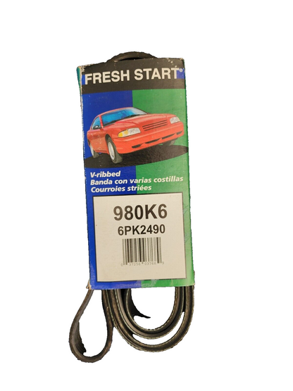 Fresh Start 980K6 Replacement Automotive Micro Poly V-Ribbed Serpentine Belt
