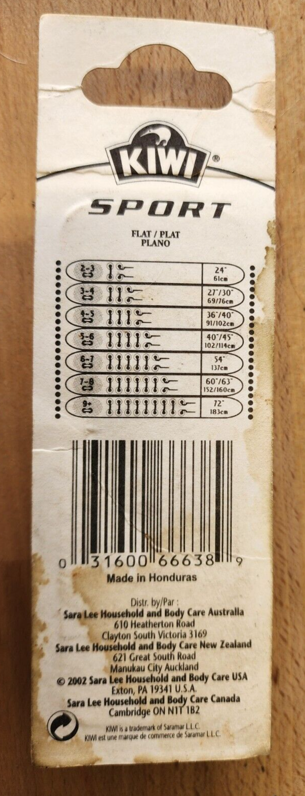 Kiwi Sport Flat White 45" Shoe Laces One Pair 4-6 114 cm