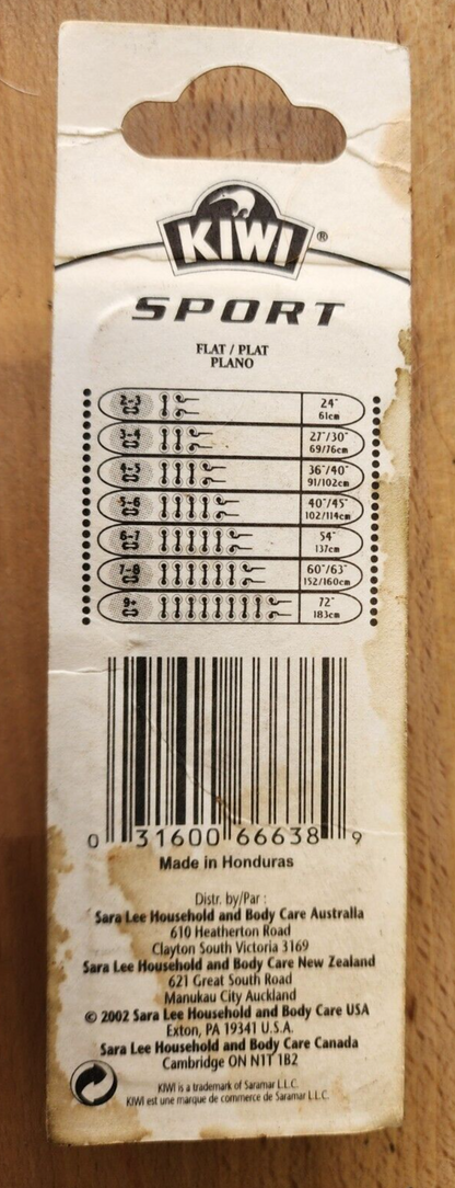 Kiwi Sport Flat White 45" Shoe Laces One Pair 4-6 114 cm