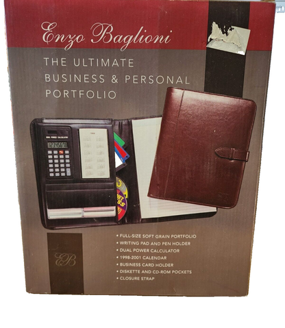 Enzo Baglioni The Ultimate Leather Organizer Planner - NEW