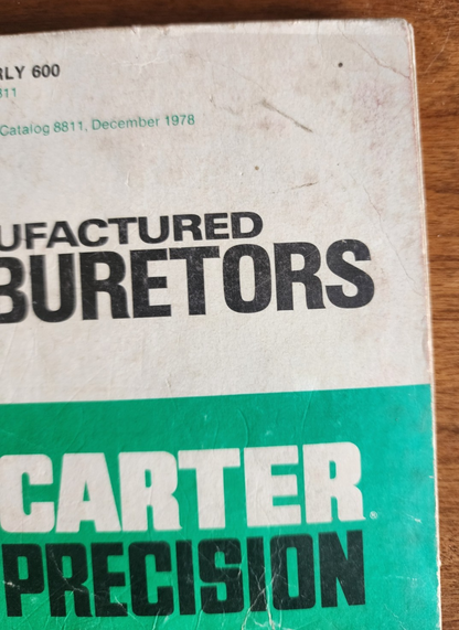 Carter Precision Remanufactured Carburetors Catalog 8811, 1980