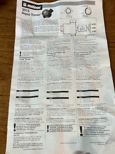 Melnor AquaTimer - Model 3015 - Electronic Water Timer