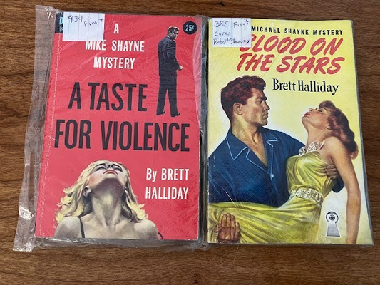 Vtg Paperbacks by Brett Halliday - lot of 2