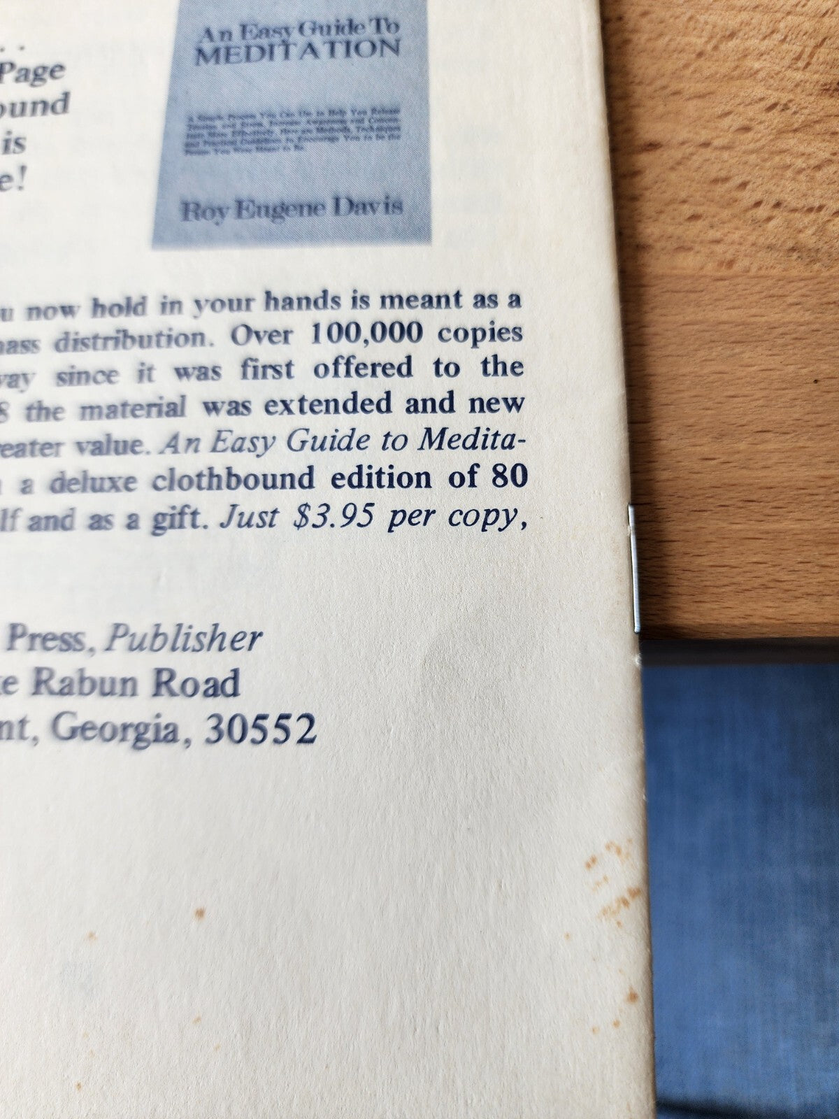 Vintage 1976 An Easy Guide to Meditation Booklet - Roy Davis, CSA Press