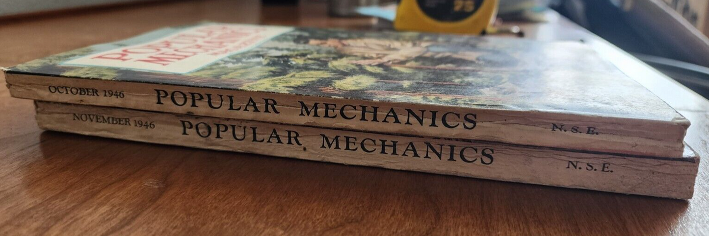 Vintage Popular Mechanics Magazine October & November 1946