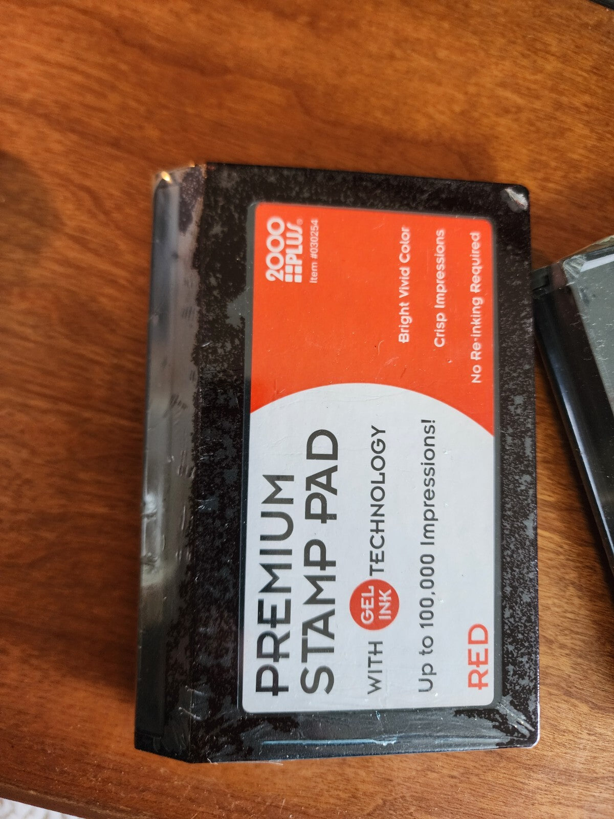 Lot of Stamp Pads - 1 Black Ink Pad and 2 Red