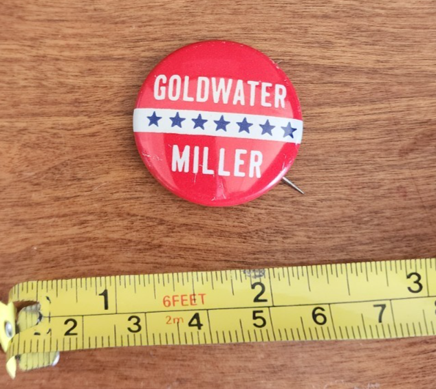 Goldwater Miller for President Button Pins 1.5”