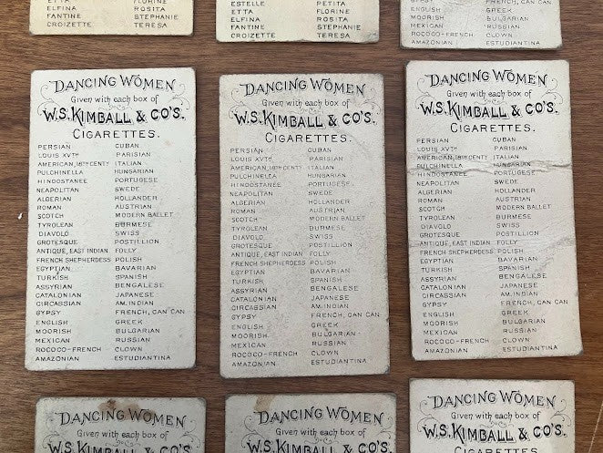 W.S. Kimball Tobacco Trade Cards: Dancing Women
