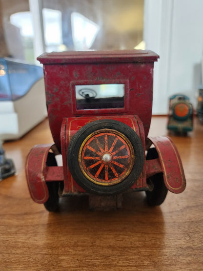 Vtg 1950s Battery Operated Tin Toy Trademark Y Japan Grand-Pa Car