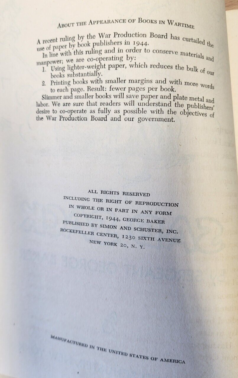VTG THE SAD SACK BY SERGEANT GEORGE BAKER 1944 ILLUSTRATED HARDCOVER BOOK