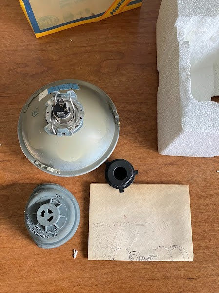 1970's Vintage Hella 5 3/4 H4 Halogen Hi/Low Beam Lights