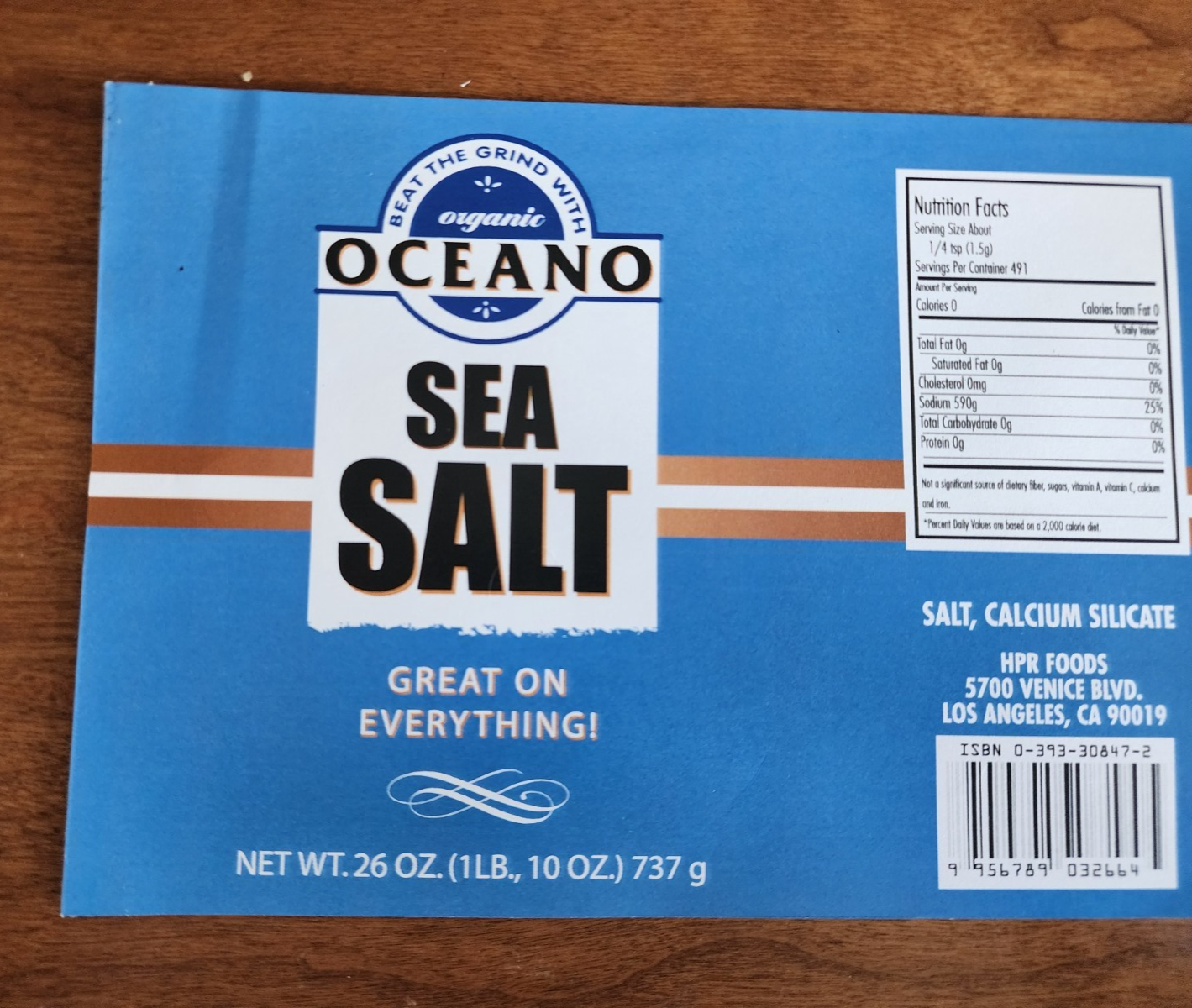 Organic Oceano Sea Salt Sticker Prop