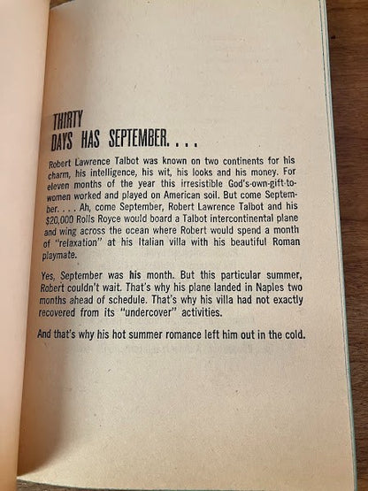 Vtg Paperback - COME SEPTEMBER by Marvin H. Albert