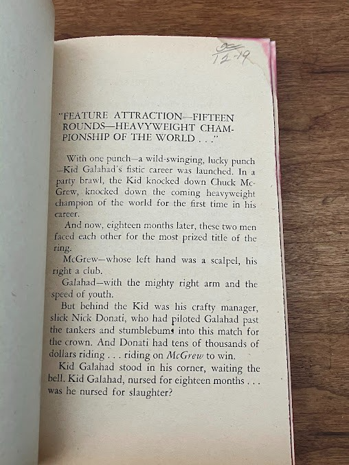 Vtg Paperback - Kid Galahad Paperback By Francis Wallace
