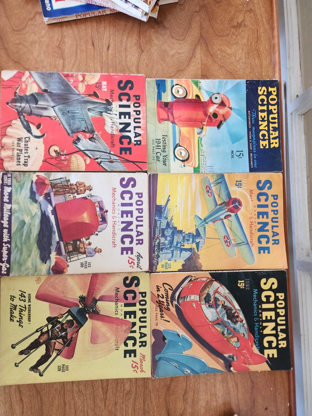 Lot of 6 Popular Science Magazines 1940