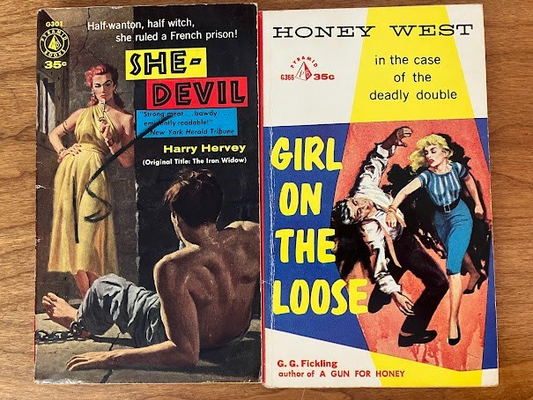 Vtg Paperbacks - "She Devil" & "Girl On The Loose" Pyramid Books - lot of 2