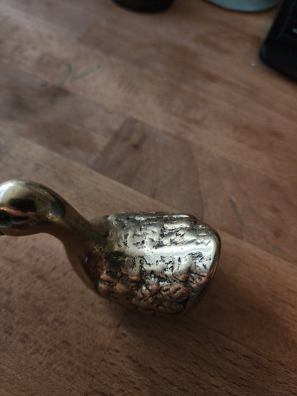 Vintage Small Rocking Brass Goose Made In Taiwan