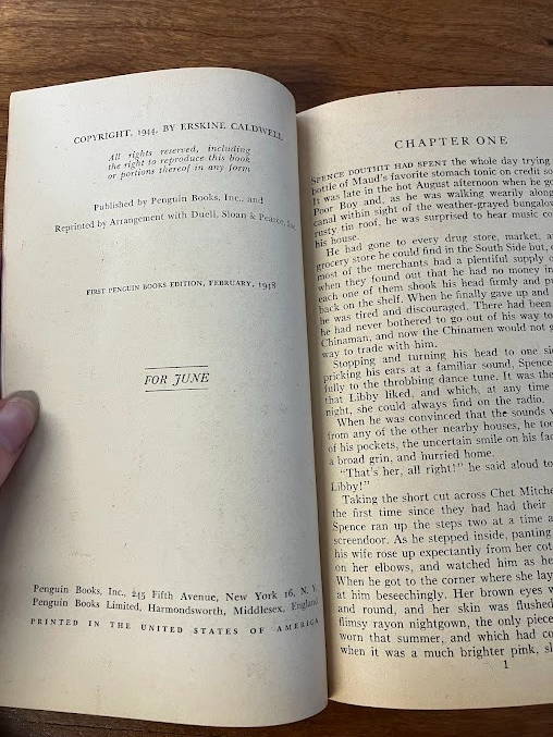 Vtg Paperbacks by Erskine Caldwell - lot of 5