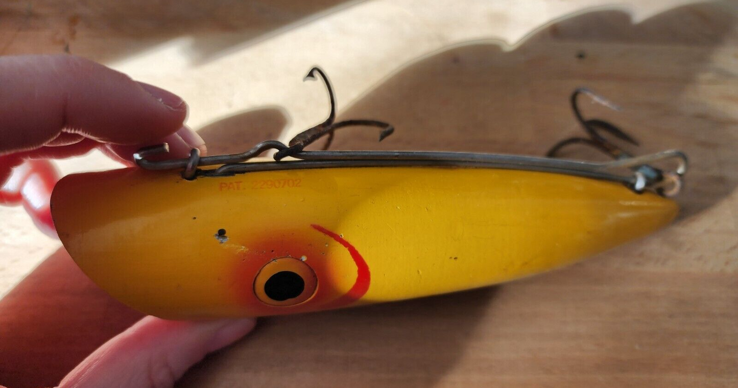 Vtg Nelson Salmon Plug 6"  Fishing Lure Orange Red Gills