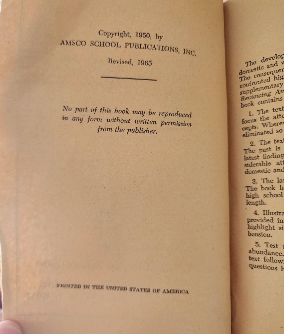 Vtg 1960 Reviewing American History - Paperback