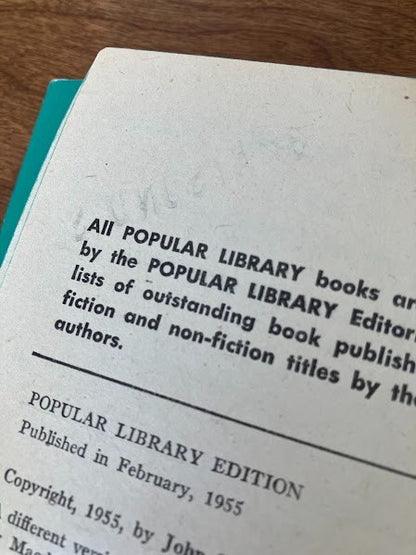 1955 Popular Library - UP TO HER NECK by John Newton Chance